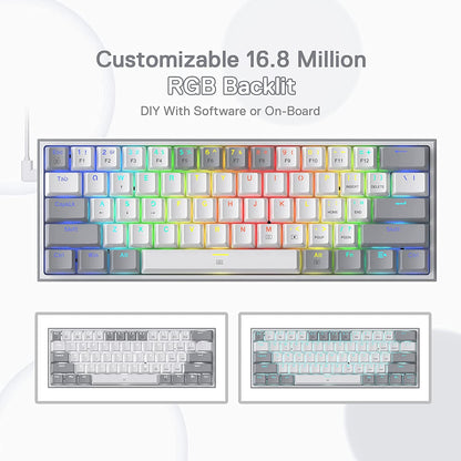 K617 Wired 60% Compact Hot-Swappable RGB Mechanical Gaming Keyboard