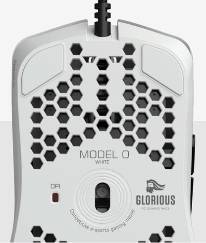 Model O Wired Gaming Mouse - 67G Superlight Honeycomb Design, RGB Lighting, Pixart 3360 Sensor, Omron Switches, Ambidextrous - Matte White