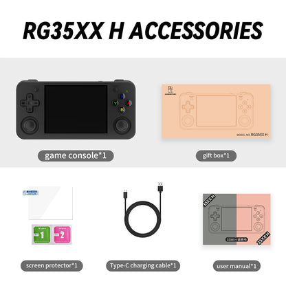 RG35XX H Handheld Game Console with 3.5-Inch IPS Screen, Linux OS, 64GB Storage, 3300mAh Battery, and 5528 Preloaded Retro Games