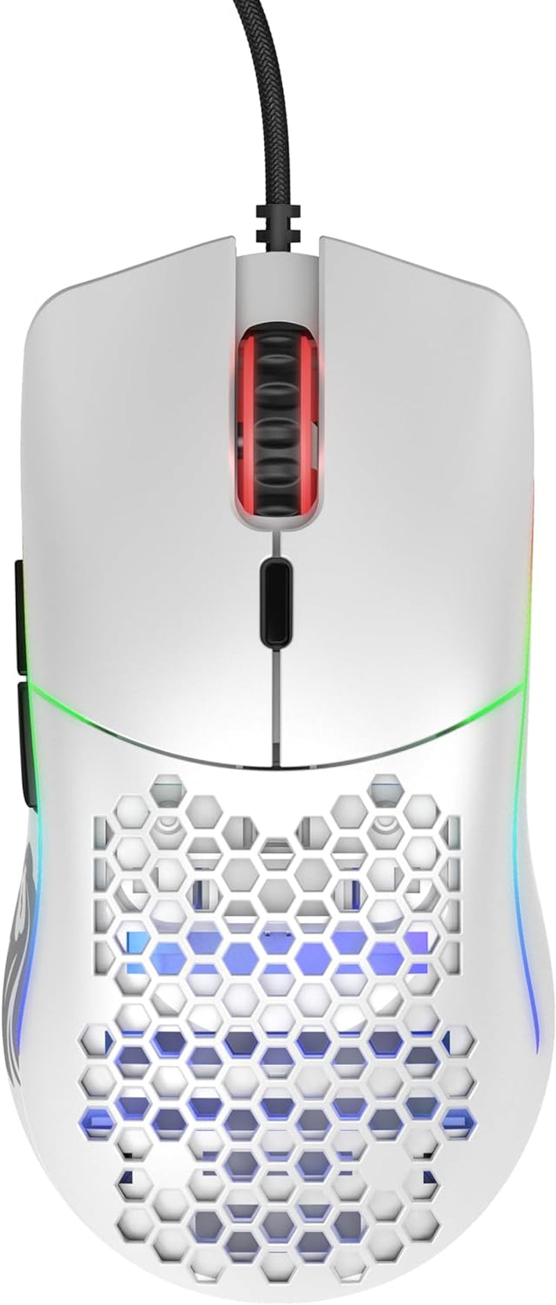 Model O Wired Gaming Mouse - 67G Superlight Honeycomb Design, RGB Lighting, Pixart 3360 Sensor, Omron Switches, Ambidextrous - Matte White