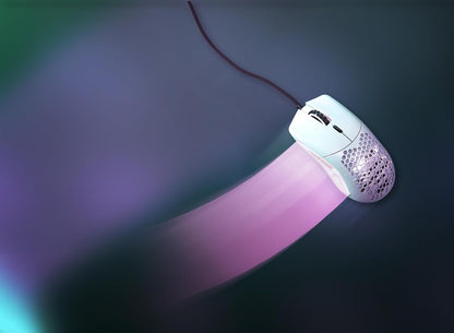 Model O Wired Gaming Mouse - 67G Superlight Honeycomb Design, RGB Lighting, Pixart 3360 Sensor, Omron Switches, Ambidextrous - Matte White