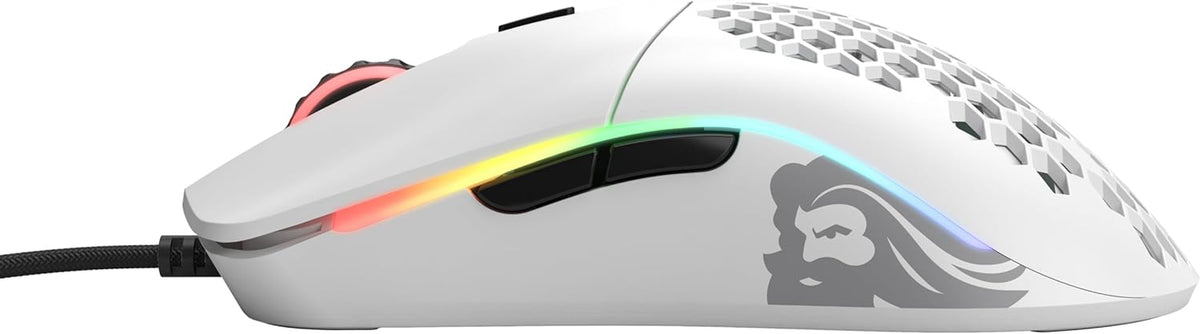 Model O Wired Gaming Mouse - 67G Superlight Honeycomb Design, RGB Lighting, Pixart 3360 Sensor, Omron Switches, Ambidextrous - Matte White