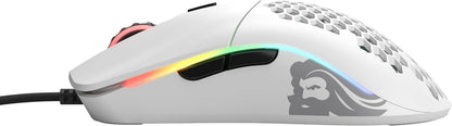 Model O Wired Gaming Mouse - 67G Superlight Honeycomb Design, RGB Lighting, Pixart 3360 Sensor, Omron Switches, Ambidextrous - Matte White