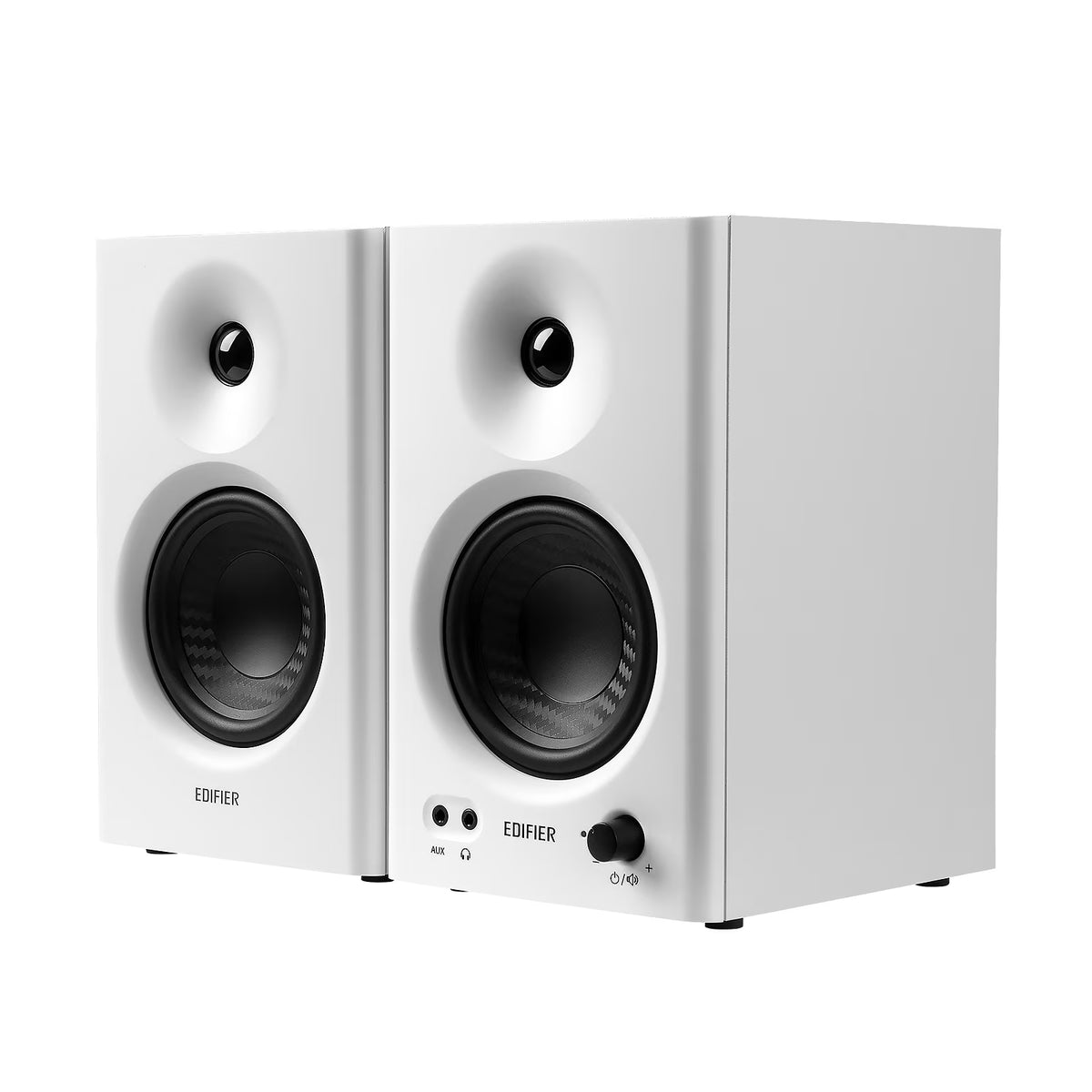 MR4 Powered Studio Monitor Speakers - 4" Active Near-Field Monitors (Open Box, White, Pair)