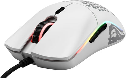 Model O Wired Gaming Mouse - 67G Superlight Honeycomb Design, RGB Lighting, Pixart 3360 Sensor, Omron Switches, Ambidextrous - Matte White